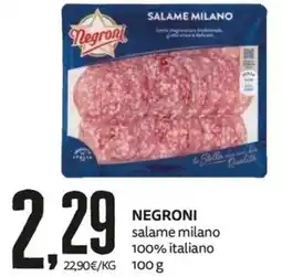PRO7 Supermercati Negroni salame milano offerta