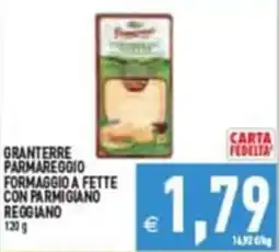 Pim Supermercati Granterre Parmareggio Formaggio a fette con Parmigiano Reggiano offerta