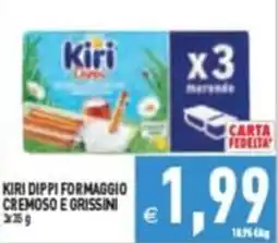 Pim Supermercati Kiri Dippi Formaggio Cremino e Grissini offerta