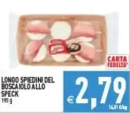 Pim Supermercati Longo spiedini del boscaiola allo speck offerta