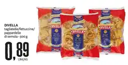 PRO7 Supermercati Divella tagliatelle/fettuccine/pappardelle di semola offerta