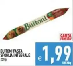 Pim Supermercati Buitoni pasta sfoglia integrale offerta