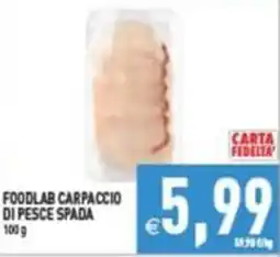 Pim Supermercati Foodlab carpaccio di pesce spada offerta