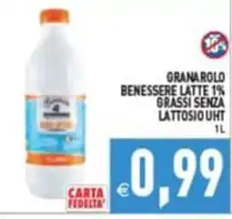 Pim Supermercati Granarolo Benessere Latte 1% Grassi Senza Lattosio UHT offerta