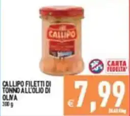 Pim Supermercati Callipo filetti di tonno all'olio di oliva offerta