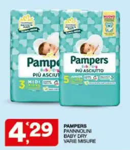 Sisa Pampers pannolini baby dry varie misure offerta