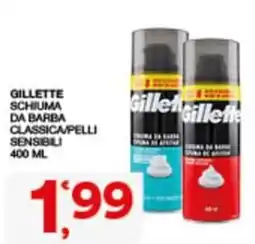 Sisa Gillette schiuma da barba classica pelli sensibili offerta