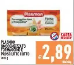 Pim Supermercati Plasmon formaggino e prosciutto offerta