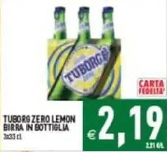 Pim Supermercati Tuborg zero lemon birra in bottiglia offerta