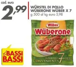 Italmark Wüberone Würstel di pollo offerta