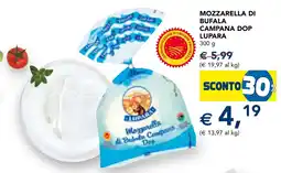 Esselunga Mozzarella di Bufala Campana Dop Lupara offerta