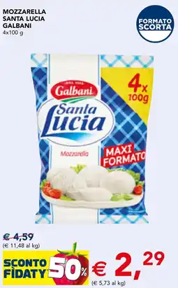 Esselunga Mozzarella Santa Lucia Galbani offerta