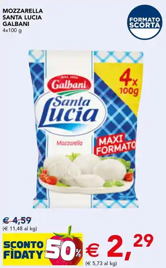 Esselunga Mozzarella Santa Lucia Galbani offerta