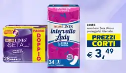 Esselunga Lines assorbenti Seta Ultra o proteggislip Intervallo offerta