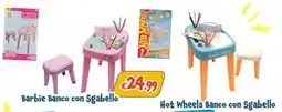 Giokids Barbie Banco con Sgabello or Hot Wheels Banco con Sgabello offerta