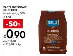Bennet Pasta integrale De Cecco offerta