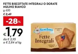 Bennet Fette biscottate integrali Mulino Bianco offerta