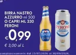 Bennet Peroni Birra Nastro Azzurro o Capri offerta
