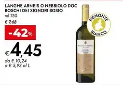 Bennet Langhe Arneis o Nebbiolo Doc Boschi dei Signori Bosio offerta