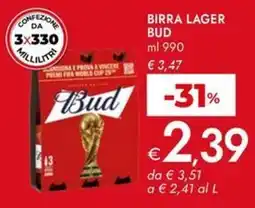Bennet Birra Lager Bud offerta