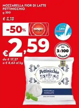 Bennet Mozzarella fiordilatte Pettinicchio offerta