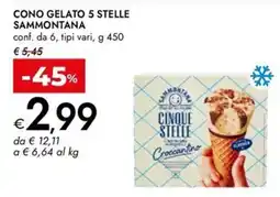 Bennet Cono gelato 5 stelle Sammontana offerta
