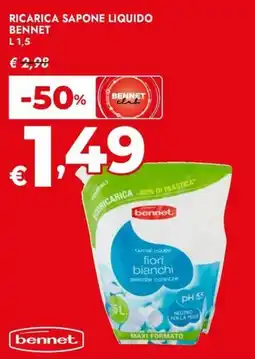 Bennet Ricarica sapone liquido fiori bianchi offerta