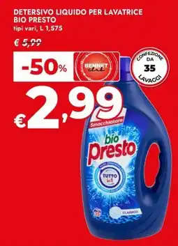 Bennet Detersivo liquido per lavatrice bio presto offerta