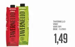 Supermercati Piccolo Tavernello vino vari tipi offerta