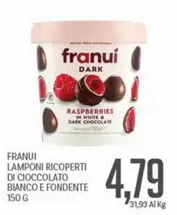 Supermercati Piccolo Franui lamponi ricoperti di cioccolato bianco e fondente offerta