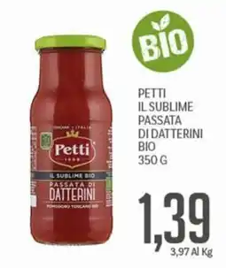 Supermercati Piccolo Petti il sublime passata di datterini bio offerta