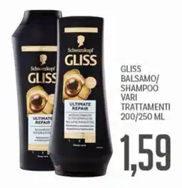Supermercati Piccolo Gliss balsamo/shampoo vari trattamenti offerta