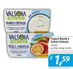 Iper Romagnolo Yogurt Bontà e Salute Valsoia offerta