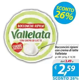 Iper Romagnolo Bocconcini ripieni con crema di latte Vallelata offerta