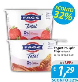 Iper Romagnolo Yogurt 0% Split Fage offerta