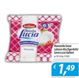 Iper Romagnolo Mozzarella Senza Lattosio Alta Digeribilità Santa Lucia Galbani offerta