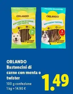 Lidl ORLANDO Bastoncini di carne con menta o twister offerta