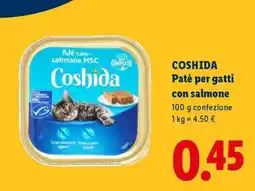 Lidl COSHIDA Patè per gatti con salmone offerta