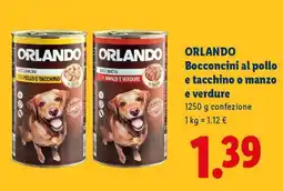 Lidl ORLANDO Bocconcini al pollo e tacchino o manzo e verdure offerta