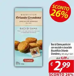 Iper Romagnolo Baci di Dama pasticcini con nocciole e cioccolato offerta