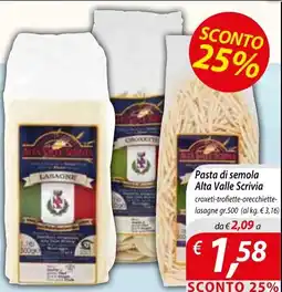 Iper Romagnolo Pasta di semola Alta Valle Scrivia offerta