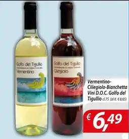 Iper Romagnolo Vermentino-Ciliegio-Bianchetta Vini D.O.C. Golfo del Tigullio offerta