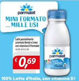 Iper Romagnolo Latte parzialmente scremato Bontà e Linea con vitamina D Parmalat offerta
