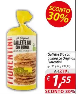 Iper Romagnolo Gallette Bio con quinoa Le Originali Fiorentini offerta