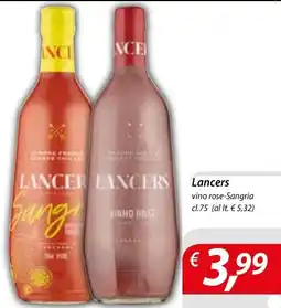 Iper Romagnolo Lancers vino rose-Sangria offerta