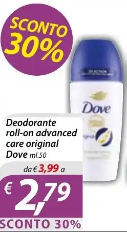 Iper Romagnolo Dove Deodorante roll-on advanced care original offerta