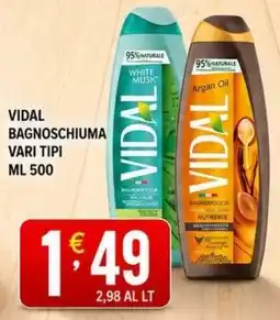 Supermercati Trisss Vidal bagnoschiuma vari tipi offerta