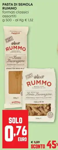 Pam Pasta di semola Rummo offerta