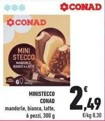 Ministecco Conad mandorle, bianco, latte