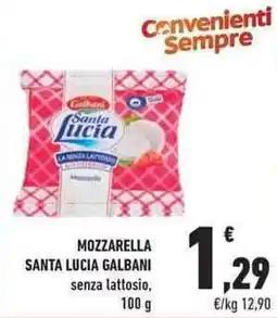Conad City Mozzarella Santa Lucia Galbani senza lattosio offerta